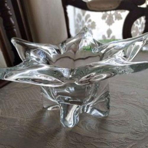 Murano fondant dish used, white crystal star