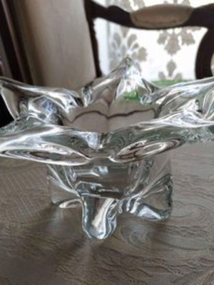 Murano fondant dish used, white crystal star