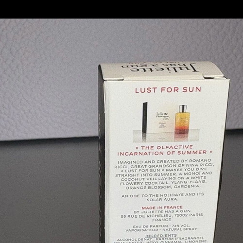 Juliette Has A Gun Lust For Sun Eau De Parfum new factory tester