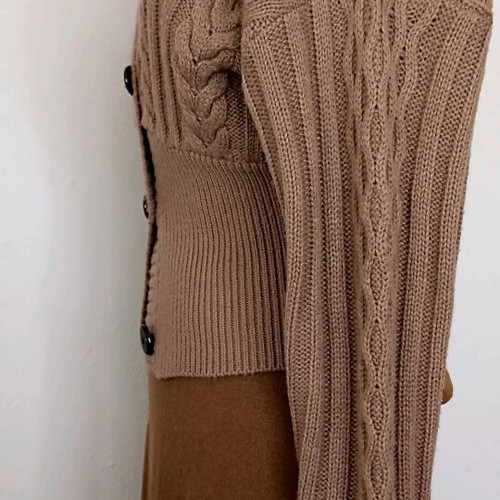 Review knitted cardigan in brown color like new, size S/M