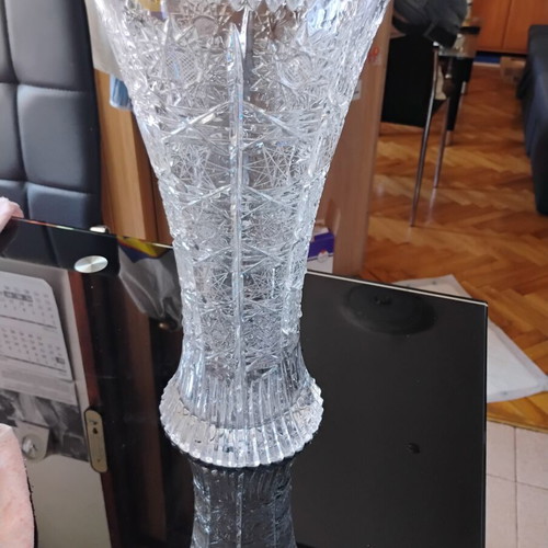 Large crystal vase
