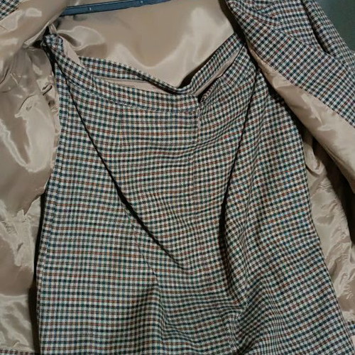 Checked suit used, classic style