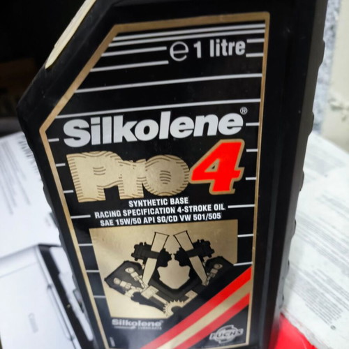 FUCHS SILKOLENE Pro 4 15W-50 XP 4T synthetic motorcycle oil 1L new, pack of 4