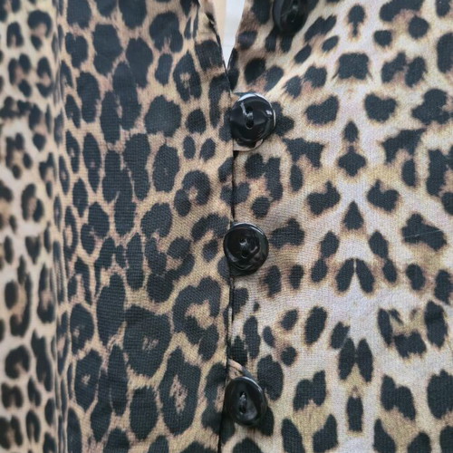 Vassia Kostara long semi-transparent dress with leopard print like new, size M