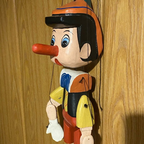 Large wooden Pinocchio marionette used