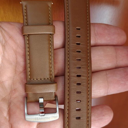 Huawei GT 22mm genuine leather watch strap, silver buckle