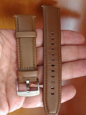 Huawei GT 22mm genuine leather watch strap, silver buckle