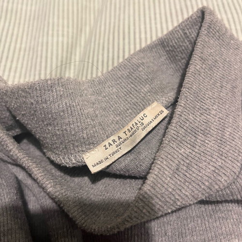 Zara short-sleeve top like new with minimal turtleneck gray size S