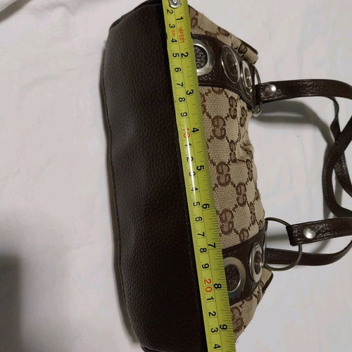 Handbag used, brown and silver