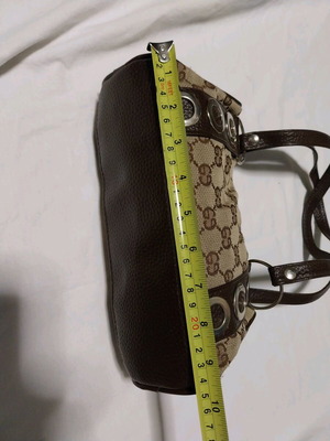 Handbag used, brown and silver