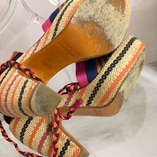 Marc Jacobs espadrille wedge sandals used, size 40, colorful