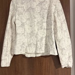 Mid-length white floral jacket S like new