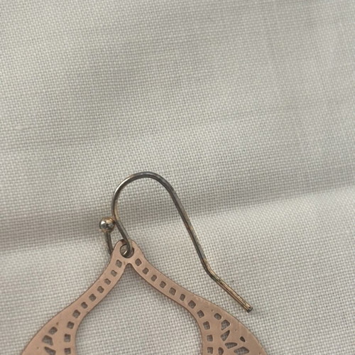 Boho rose gold drop earrings used