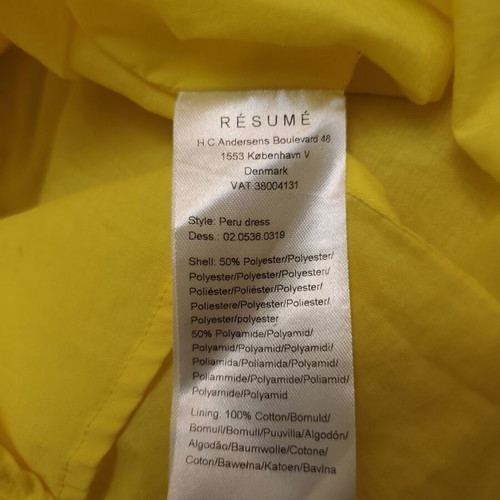 Résumé yellow dress size S with lining