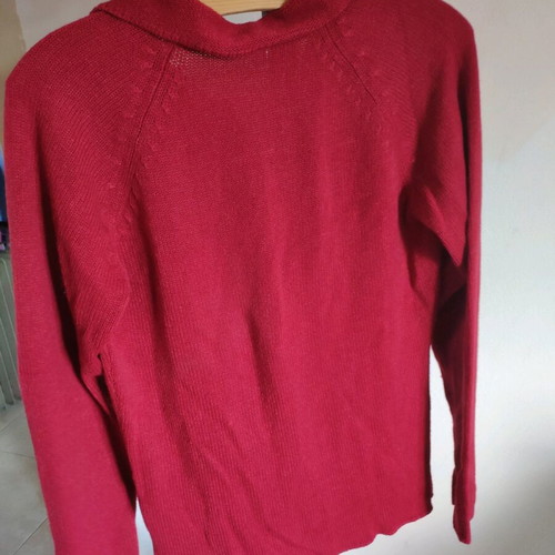 Vintage knitted red zip-up cardigan size L like new