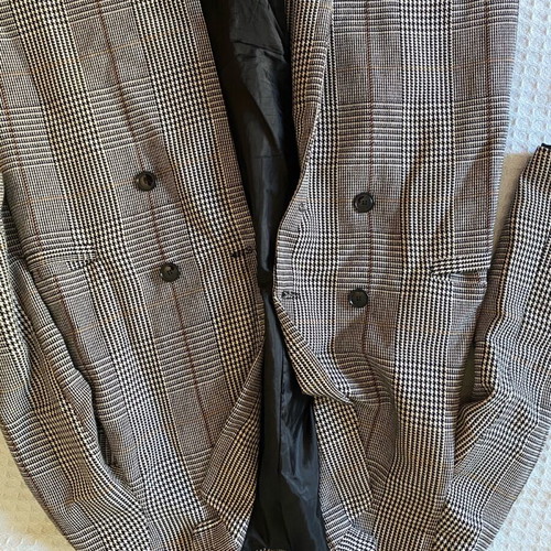 Stradivarius checked coat like new, black and beige