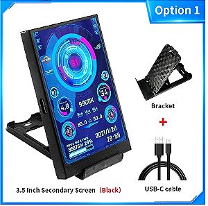 3.5"-Inch IPS Type-C Secondary Screen Mini Computer USB Display Monitor with Holder Metal Case