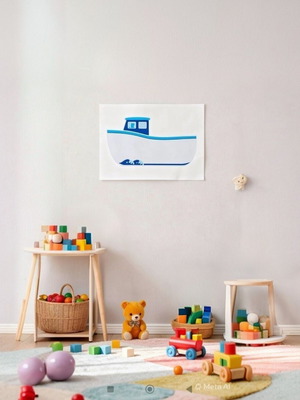 Decorative wooden boat plaque 40x20 cm, new