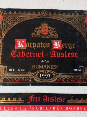 Karpaten Berge Kumänien Cabernet label used