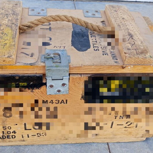 Authentic 81mm Military Wooden Ammo Box (1953)
