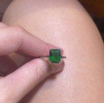 Handmade silver ring with green stone new