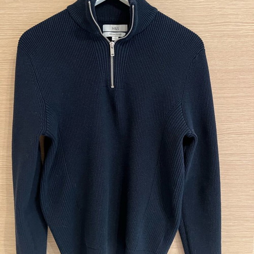 Half zip Marks & Spencer sweater small like new, blue