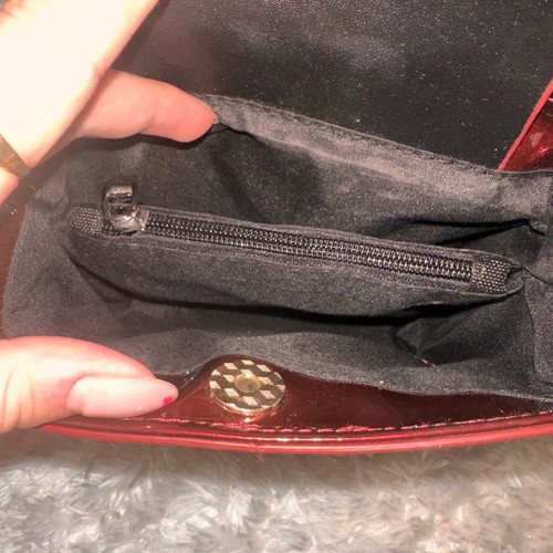 Zara shoulder bag used, red patent leather