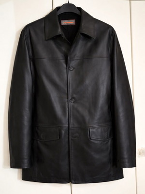 Δερματινό μπουφάν Enricont καινούργιο, μαύρο, μέγεθος L