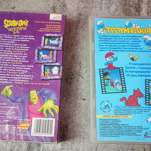 Scooby-Doo and The Smurfs Dubbed VHS tapes like new, set of 2