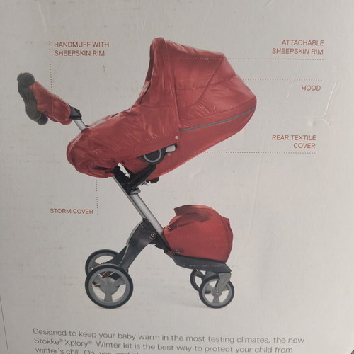 Stokke Xplory winter kit for stroller, red with fur
