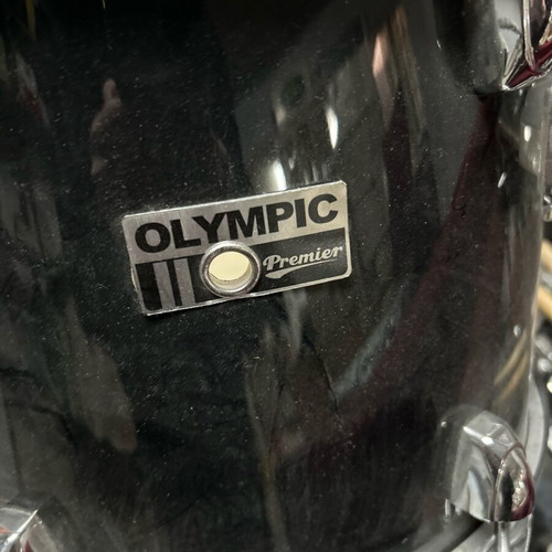 Premier Olympic drum set used with stool, cymbal and music stand