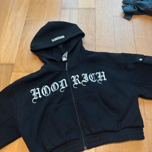 Hoodrich Cropped Jacket like new, black, size L