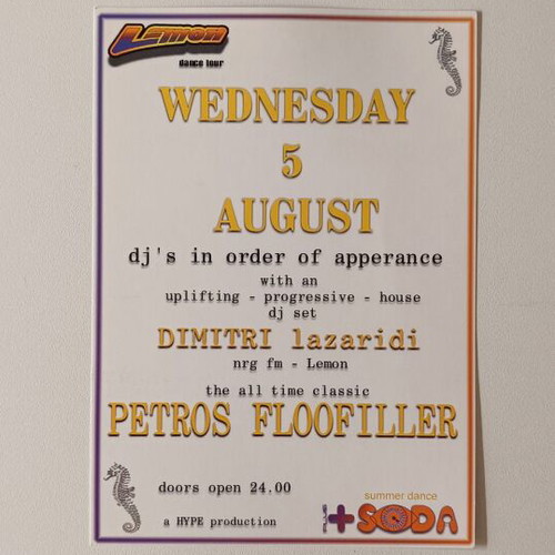 Flyer Summer Dance Tour Lemon Dance Tour at Plus Soda like new