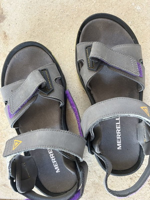 Merrell hiking sandals size 37, adjustable straps, grey and green