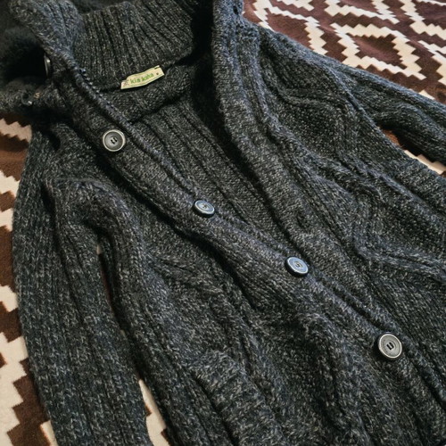 Kia Kaha knitted cardigan black like new, size S