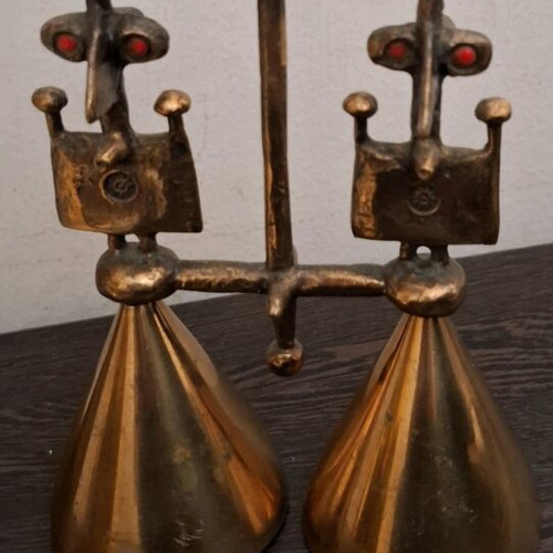 Double brass bell used vintage likely work by Muharos Lajos