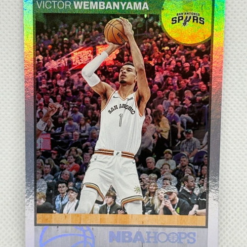 Victor Wembanyama 2024-25 Panini NBA Hoops Throwback SP Holo card near mint
