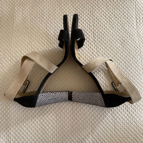 Tamaris sandals new, suede, size 41, black and beige