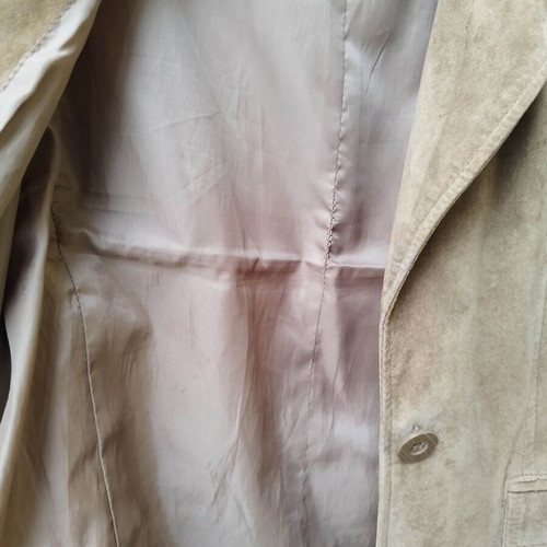 Beige leather jacket used, size M