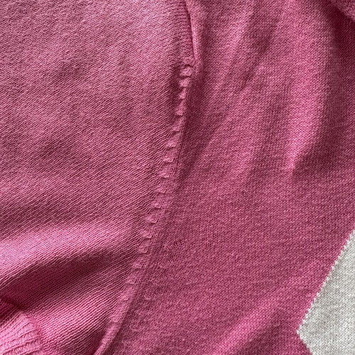 DDP Pink Y2K Knitted Polo with Argyle Pattern Size M Like New