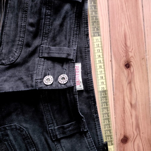 Paranoia Y2K Vintage Low Rise Cargo Pants used, black and gray