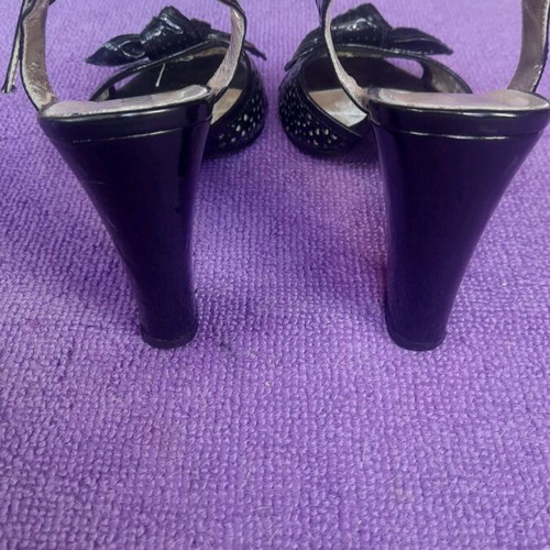 Rollini classic sandals used size 39 black with thick heel