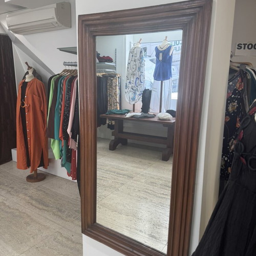 Full-Length Wall Mirror with Wooden Frame like new
