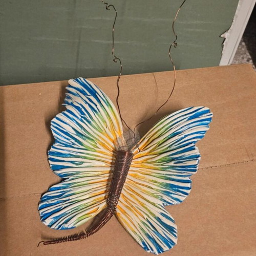 Handmade large embossed butterfly decoration like new