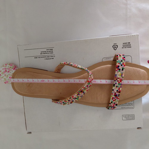 Sfera flat sandals like new with colorful stones, size 40
