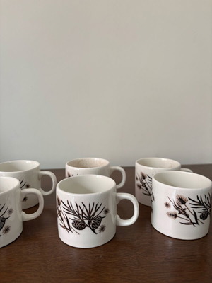 Vintage espresso cup set of 6 like new, retro 70s design