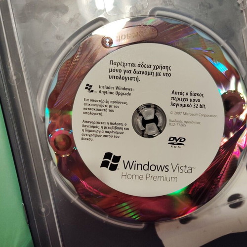 MS Windows Vista Home Premium DVD 32-bit like new with Win Anytime Upgrade