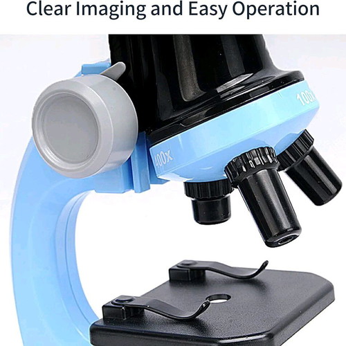 Scientific children's microscope with 3 magnification levels and tool set new