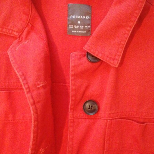 Jean jacket Primark coral like new, size M