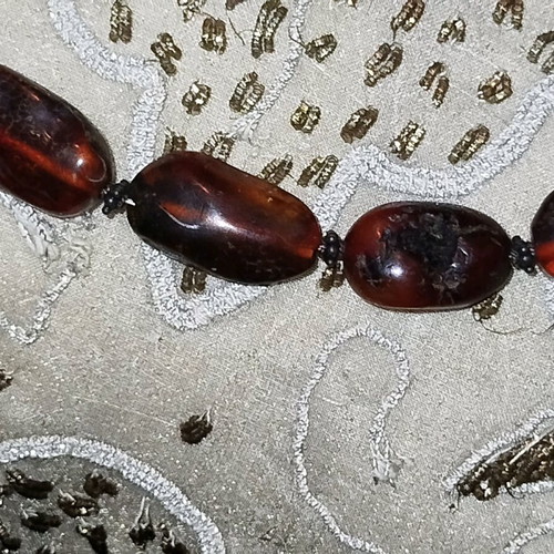 Baltic amber necklace handmade new with 17 cognac beads